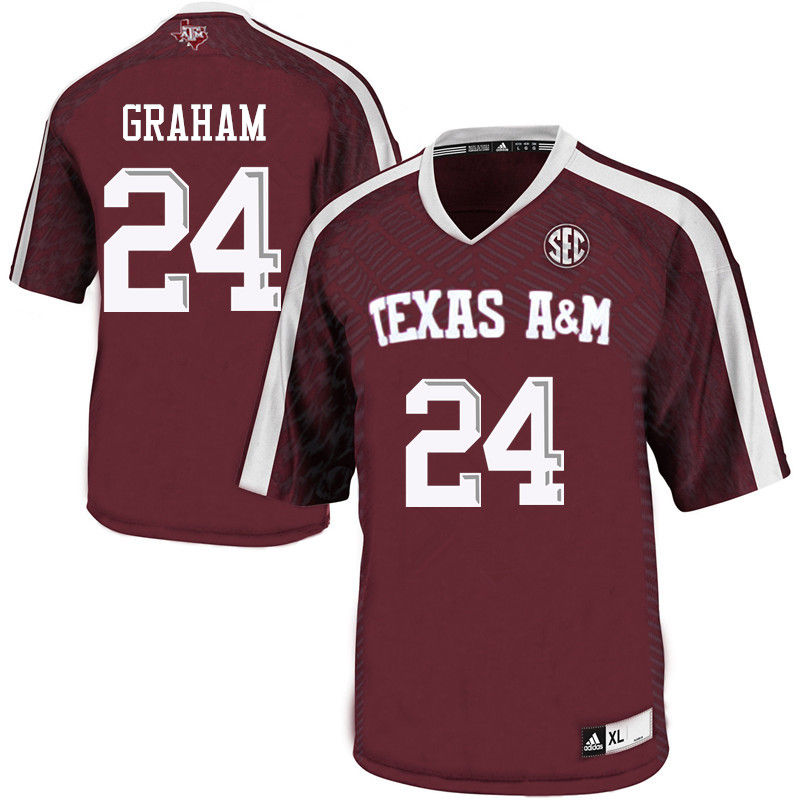 Men #24 Jake Graham Texas A&M Aggies College Football Jerseys-Maroon - Click Image to Close